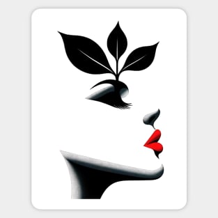 Floral Face: Nature's Elegance Sticker